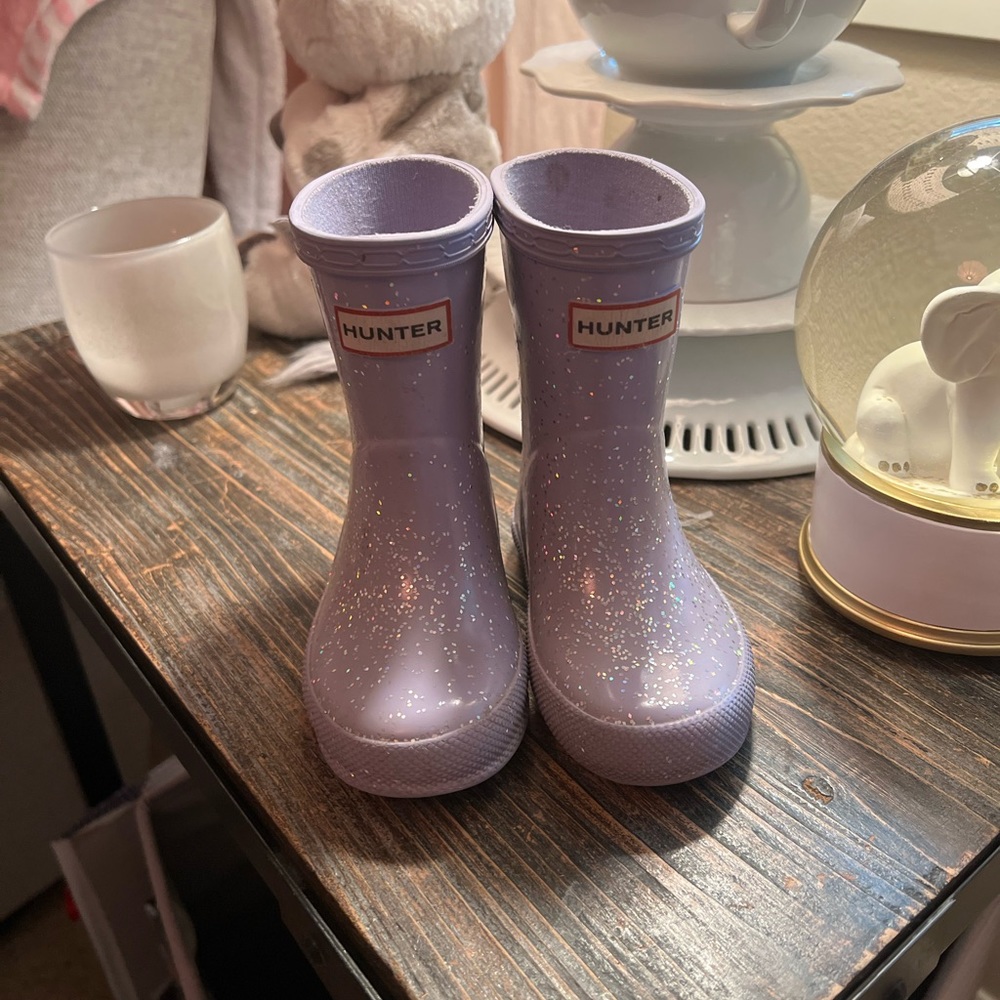 Periwinkle glitter Hunter Boots